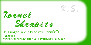 kornel skrapits business card